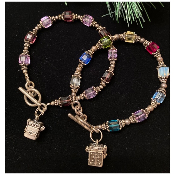 Salvation Bracelet with 6mm Square SW Crystals & Sterling Silver + Prayer Box - Picture 11 of 11